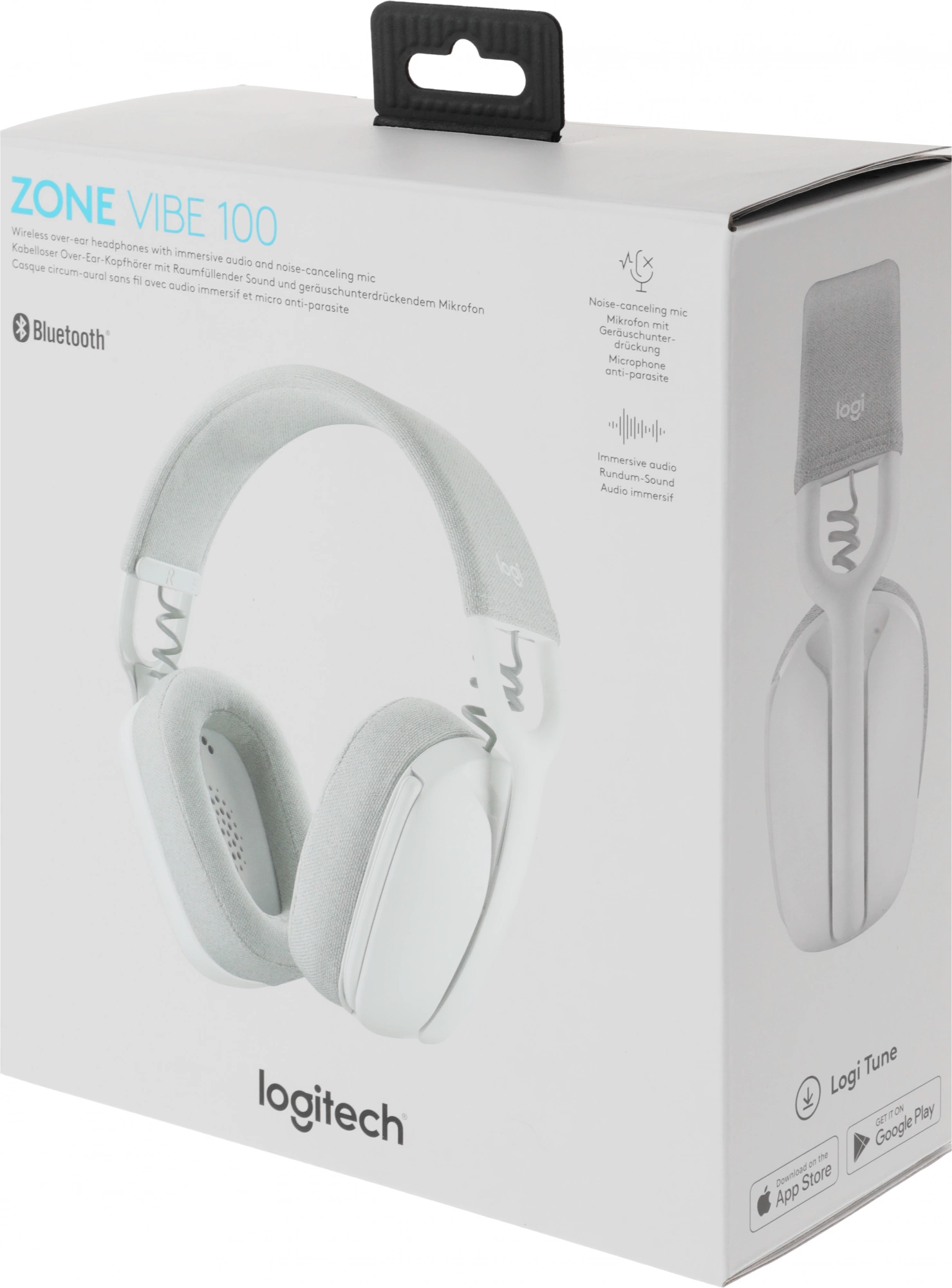 Наушники с микрофоном Logitech ZONE Vibe 100 белый мониторные BT оголовье (981-001219)