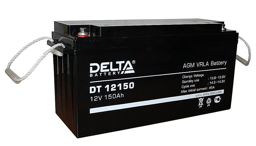 DT 12150 - Аккумулятор герметичный свинцово-кислотный, 12В/150Ач, клеммы под болт 8 мм
