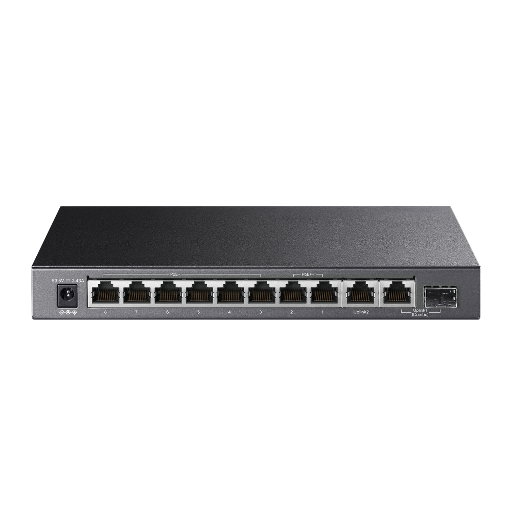 TL-SG1210PP - 10-портовый настольный гигабитный коммутатор с 6 портами PoE+ и 2 портами PoE++. Порты: 2 х гигабитных порта PoE++, 6 х гигабитных порта PoE+, 2 х гигабитных порта без PoE, 1 х гигабитный Combo SFP слот, TP-link