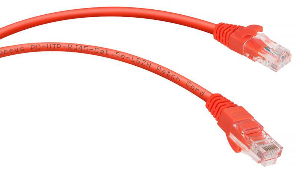 Cabeus PC-UTP-RJ45-Cat.5e-0.3m-RD-LSZH - Патч-корд U/UTP, категория 5е, 2xRJ45/8p8c, неэкранированный, красный, LSZH, 0.3м