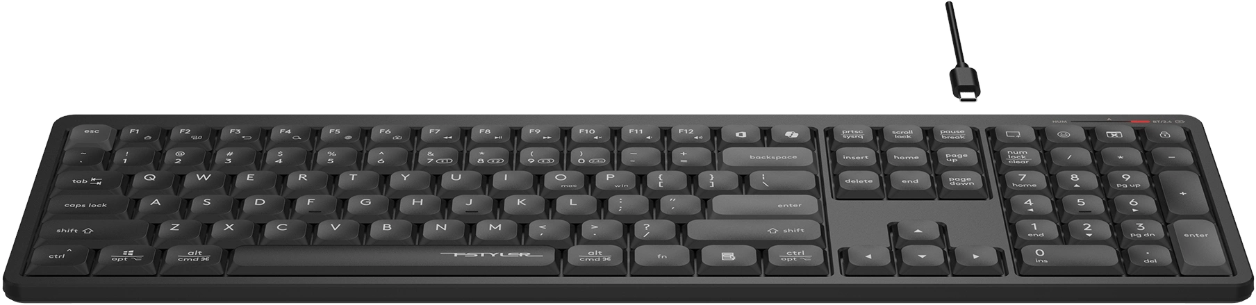 Клавиатура A4Tech FBX55C черный USB беспроводная BT/Radio slim Multimedia