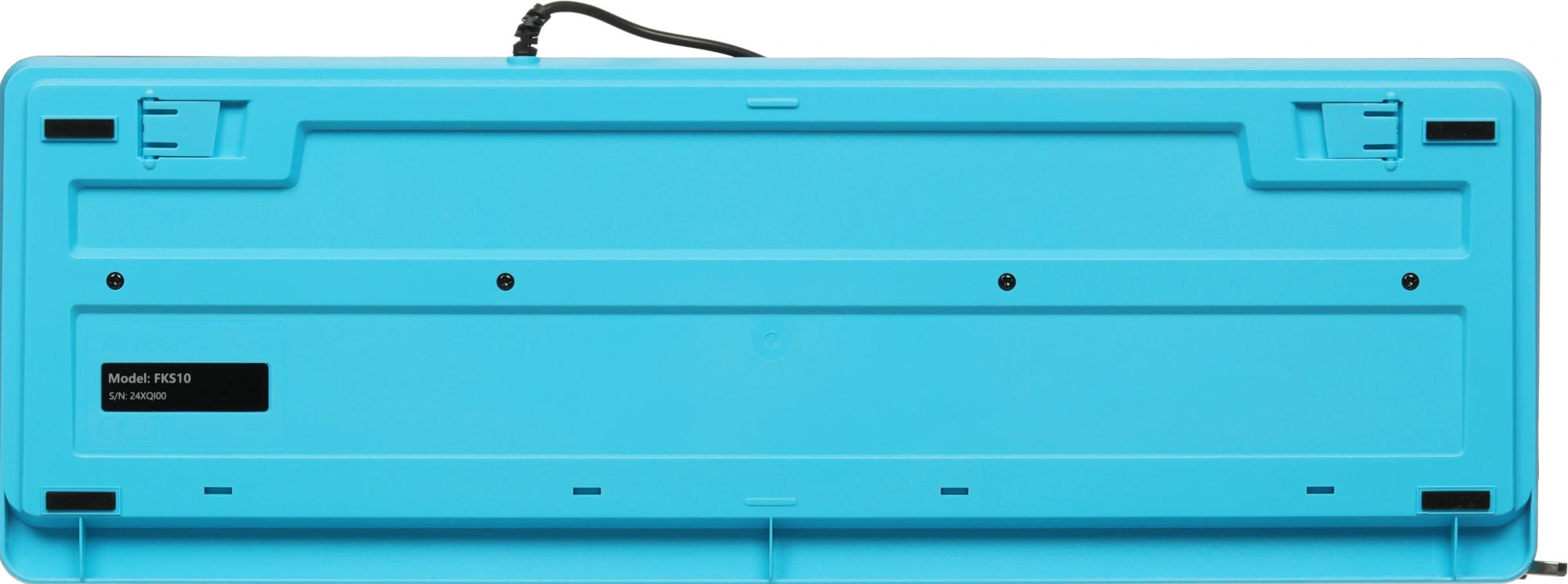 Клавиатура A4Tech FKS10 черный/синий USB (подставка для запястий) (FKS10 BLUE) кабель 1.5м