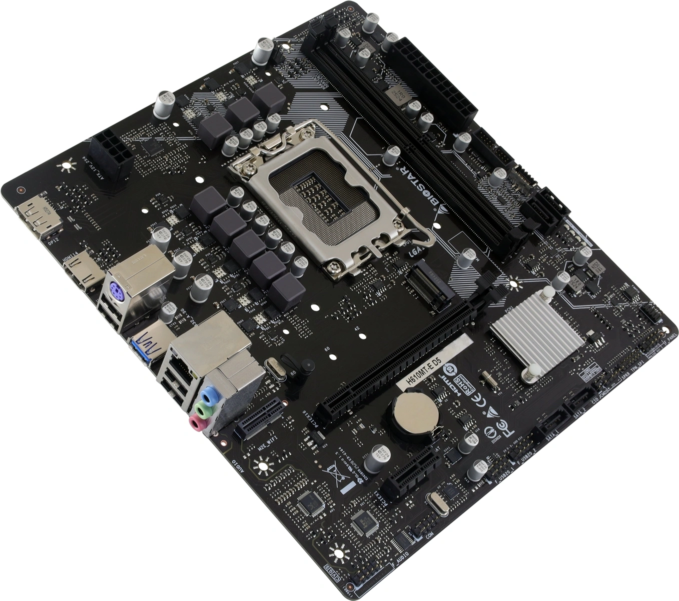 Материнская плата Biostar H610MT-E D5 Soc-1700 Intel H610 2xDDR5 mATX AC`97 8ch(7.1) GbLAN+HDMI+DP