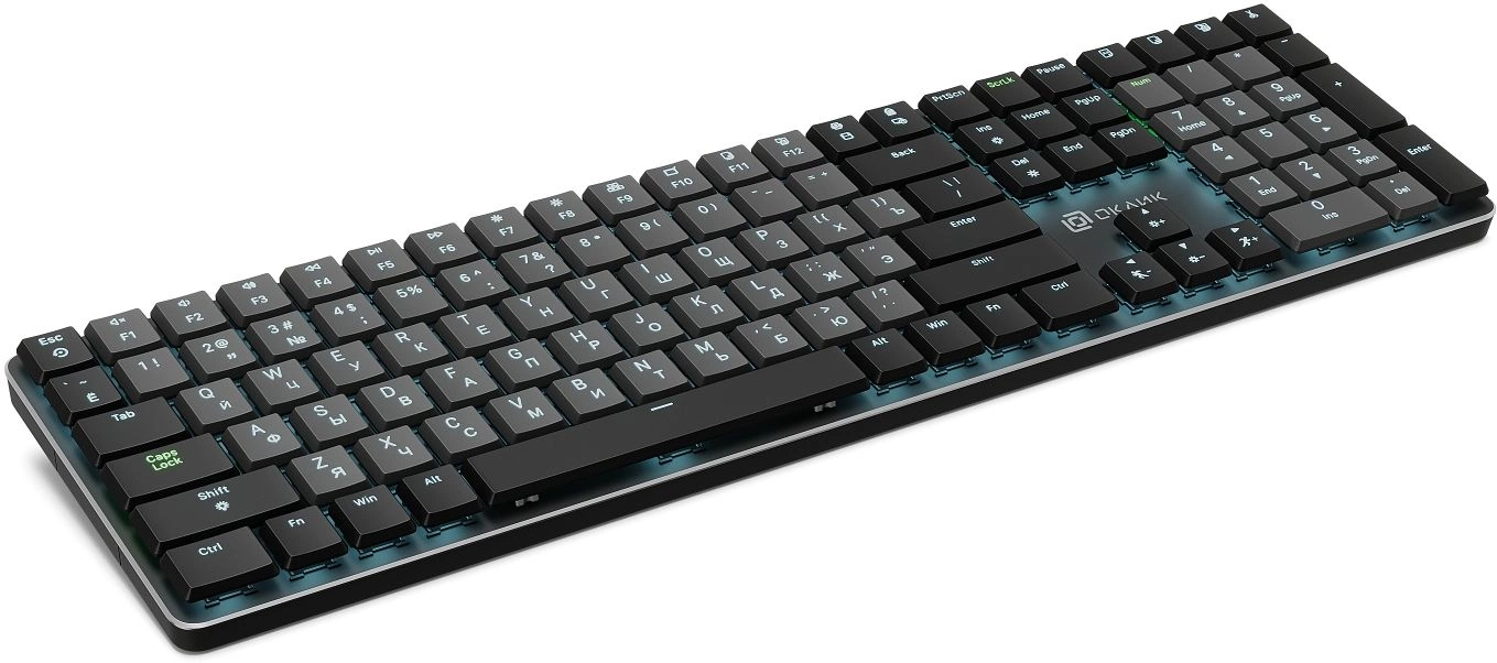 Клавиатура Оклик K953X механическая черный/серый USB Multimedia LED (1901086)