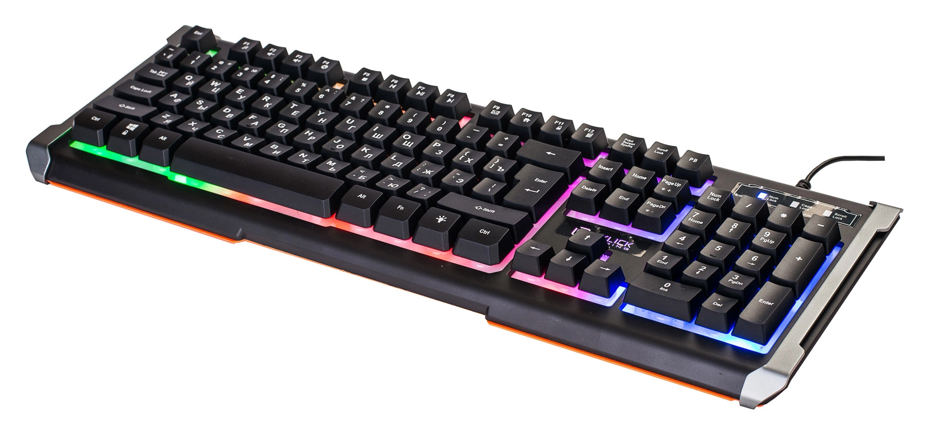 Клавиатура Оклик 710G BLACK DEATH черный/оранжевый USB Multimedia for gamer LED (476393)