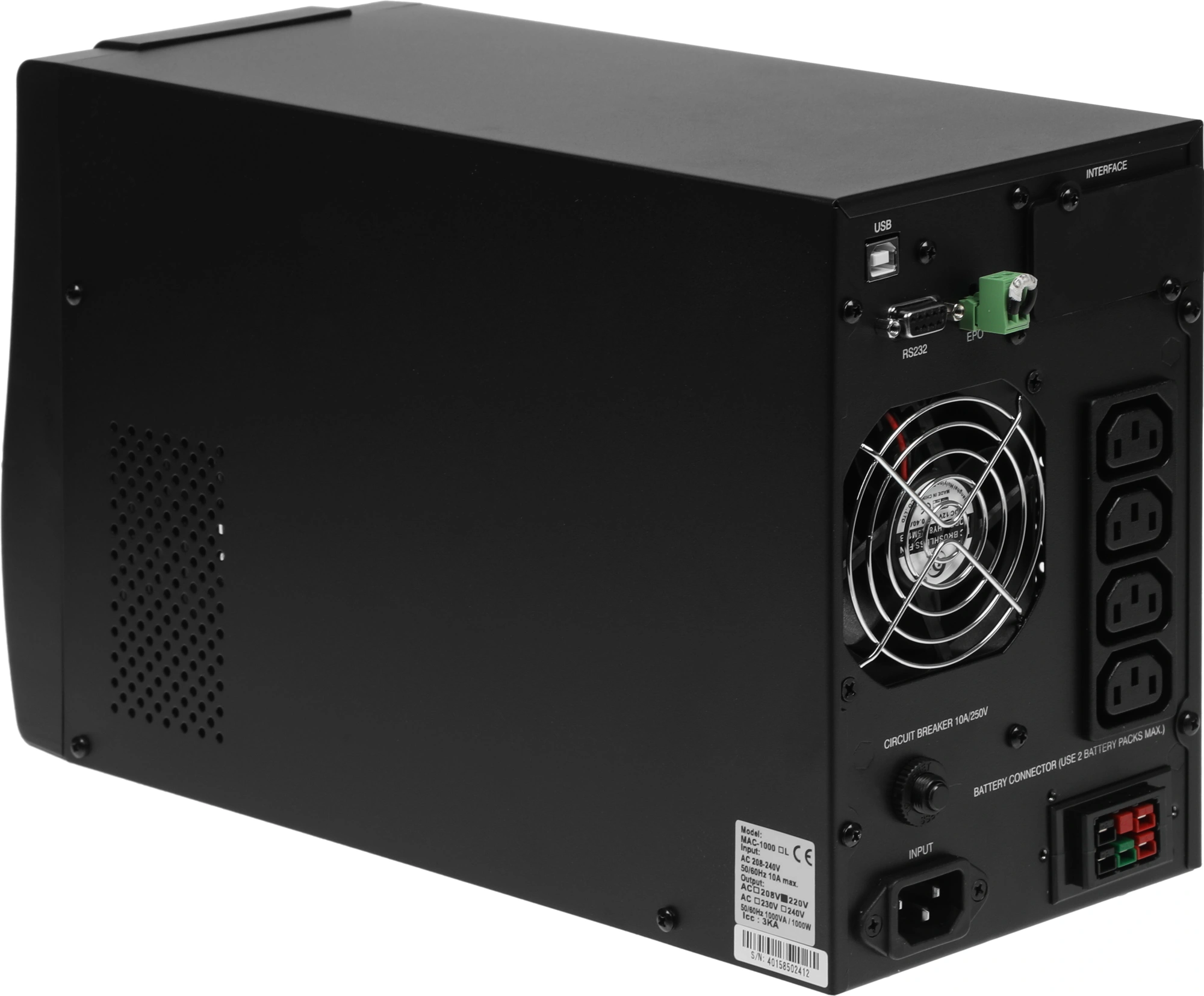 Источник бесперебойного питания Powercom Macan MAC-1000 1000Вт 1000ВА черный