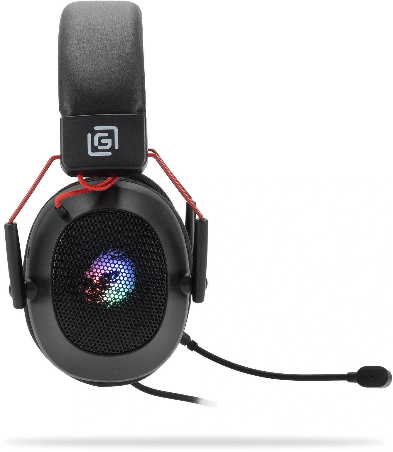 Наушники с микрофоном Оклик HS-L305G черный/красный 2м мониторные оголовье (2060511)