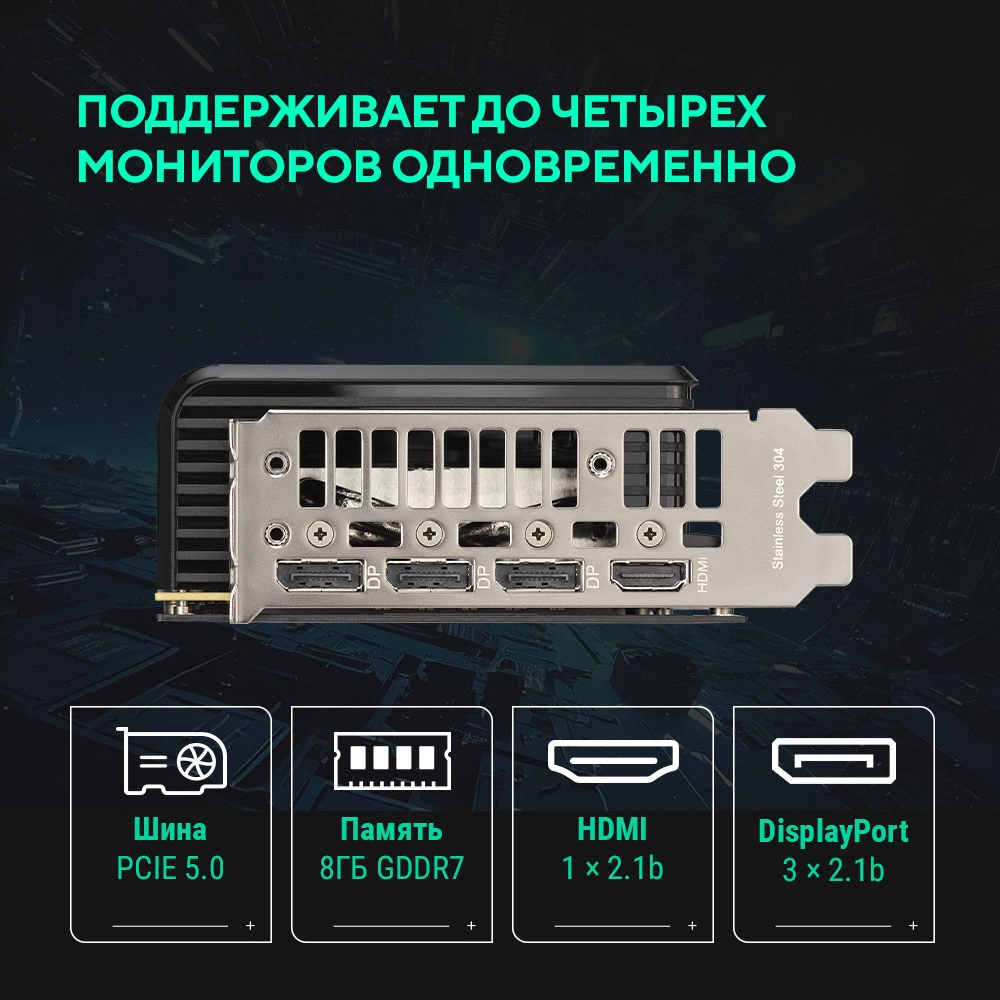 Видеокарта Asus PCI-E 5.0 PRIME-RTX5060TI-O8G NVIDIA GeForce RTX 5060TI 8Gb 128bit GDDR7 2617/28000 HDMIx1 DPx3 HDCP Ret