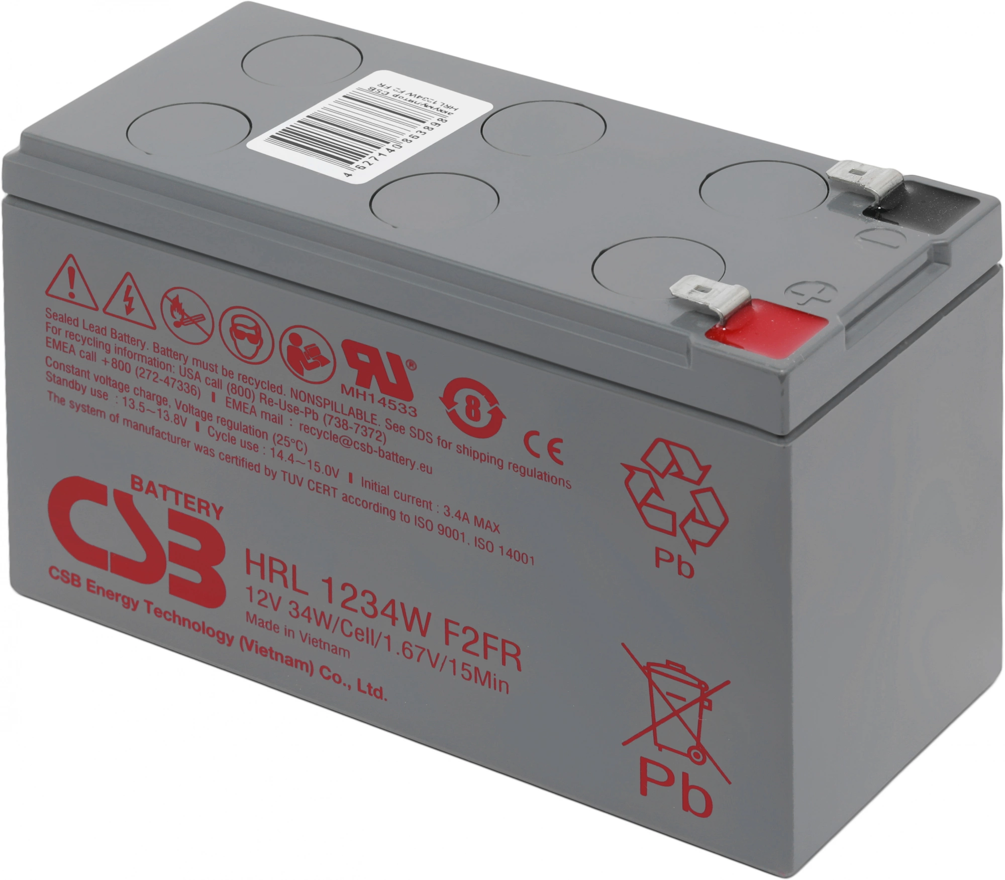 Батарея для ИБП CSB HRL1234W F2 FR 12В 9Ач