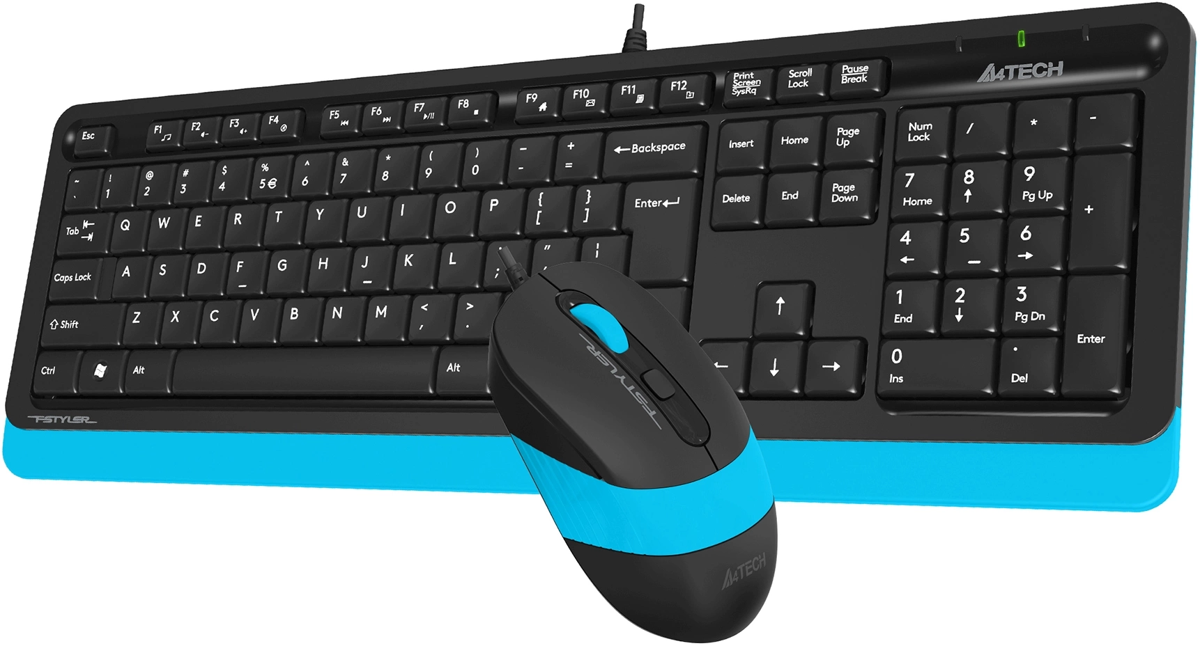 Клавиатура + мышь A4Tech Fstyler F1010 клав:черный/синий мышь:черный/синий USB Multimedia (F1010 BLUE)