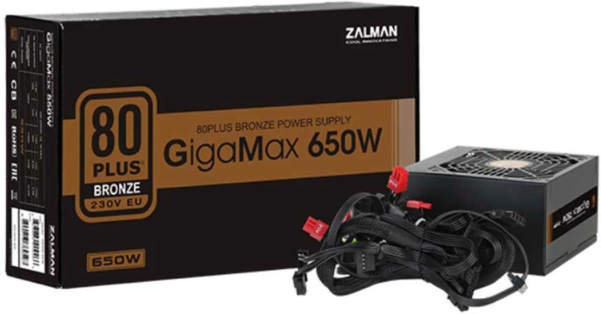 Блок питания Zalman ATX 650W ZM650-GVII 80+ bronze (20+4pin) APFC 120mm fan 5xSATA RTL