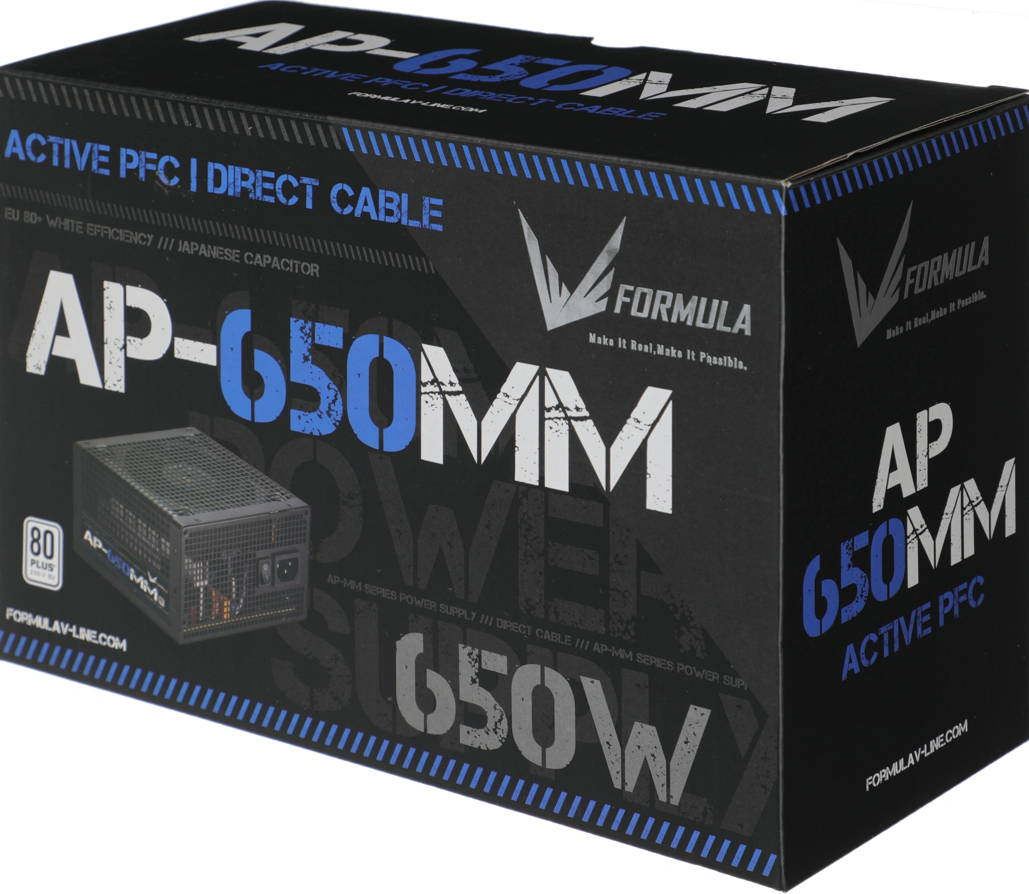 Блок питания Formula ATX 650W AP-650ММ 80 PLUS WHITE (20+4pin) APFC 120mm fan 6xSATA RTL