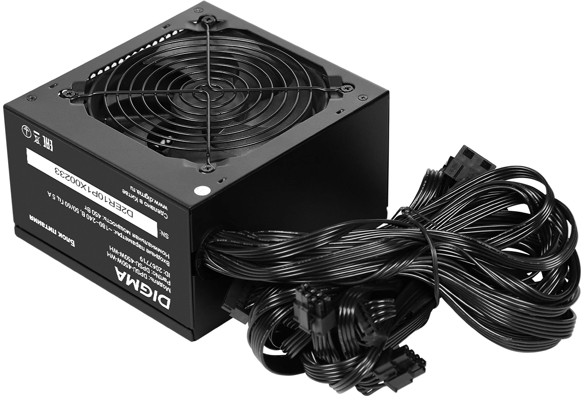 Блок питания Digma ATX 450W DPSU-450W-WH 80+ white (20+4pin) APFC 120mm fan 6xSATA RTL