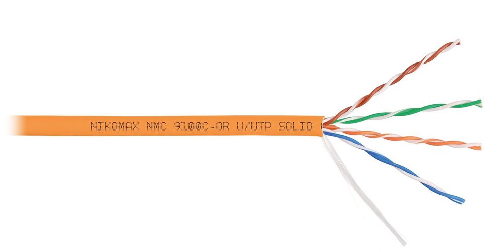 NMC 2100C-OR	Кабель NIKOMAX U/UTP, 4 пары, Кат.5e, 24 AWG, внутренний, нг(А)-HF, 305м