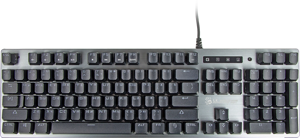 Клавиатура A4Tech B760 механическая серый USB Multimedia for gamer LED (B760 GREY (BLACK SWITCH)) кабель 1.8м