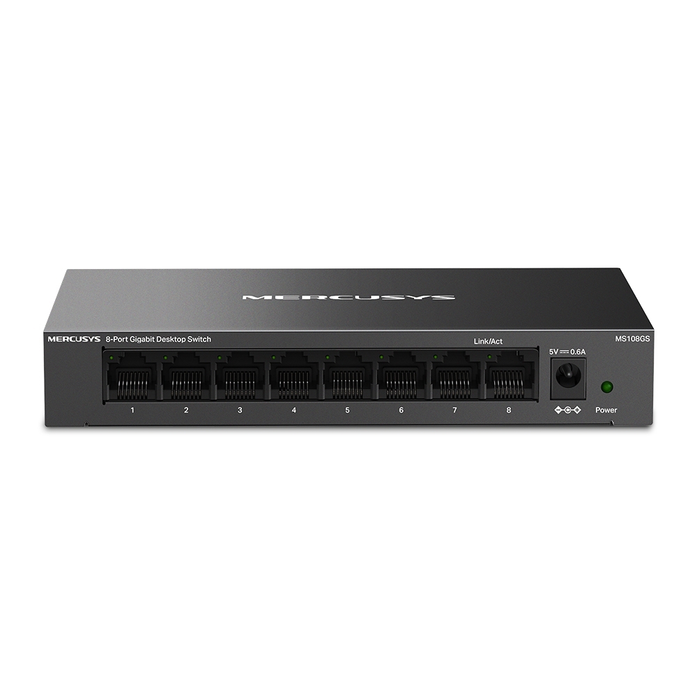 MS108GS - 8-портовый настольный гигабитный коммутатор. Порты: 8 х гигабитных портов, Mercusys