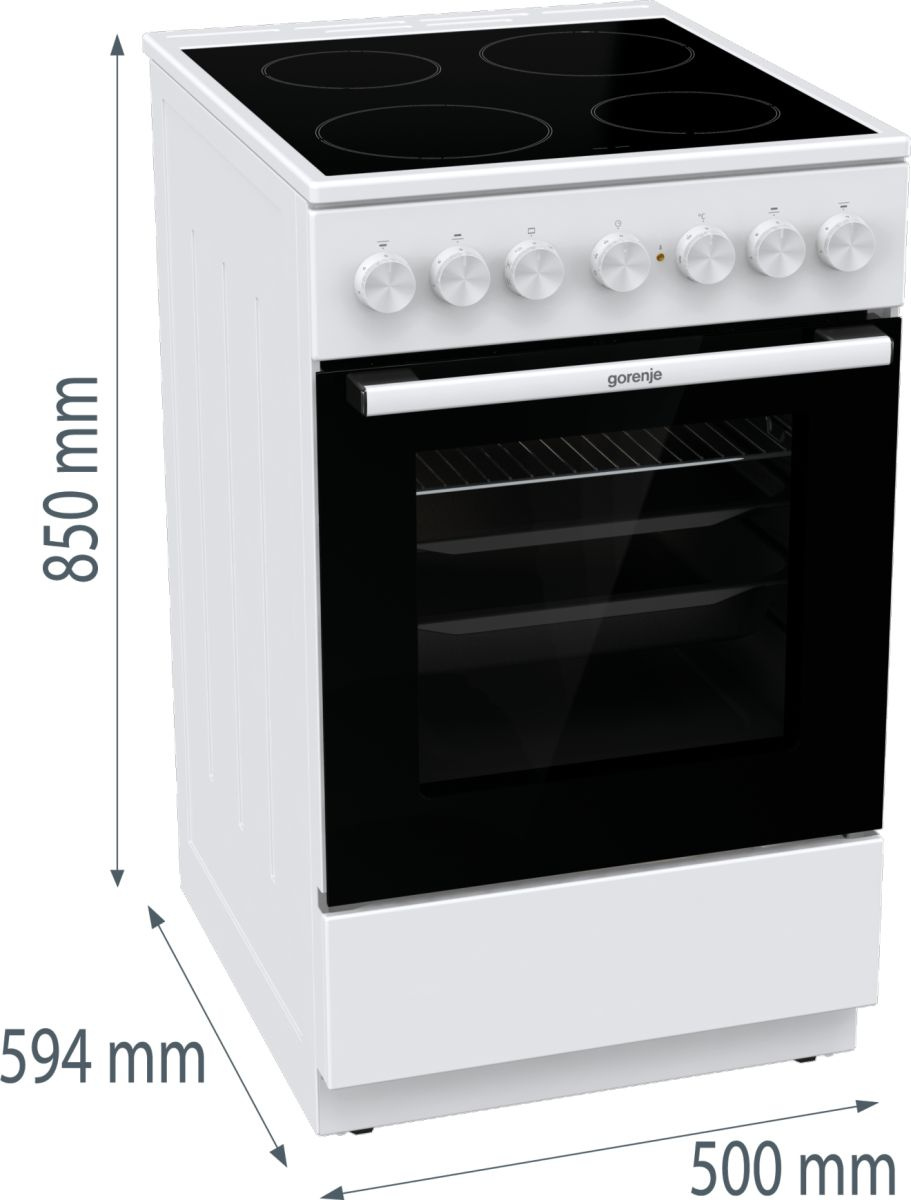 Плита Электрическая Gorenje GEC5B41WG белый стеклокерамика (без крышки)