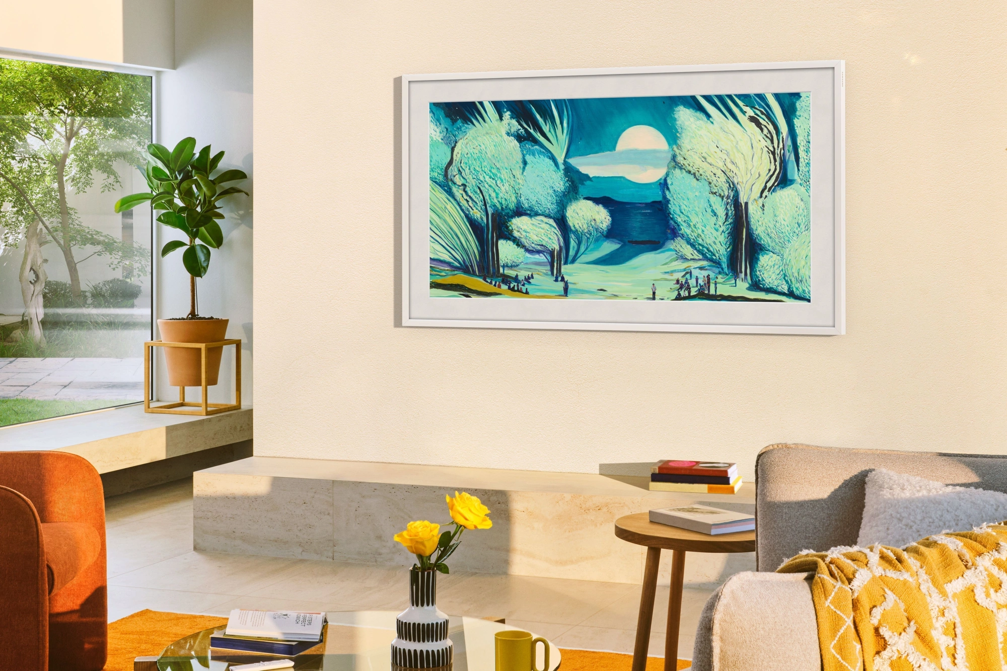 Телевизор QLED Samsung 43" QE43LS03FAUXRU The Frame черный 4K Ultra HD 60Hz DVB-T2 DVB-C DVB-S2 USB WiFi Smart TV