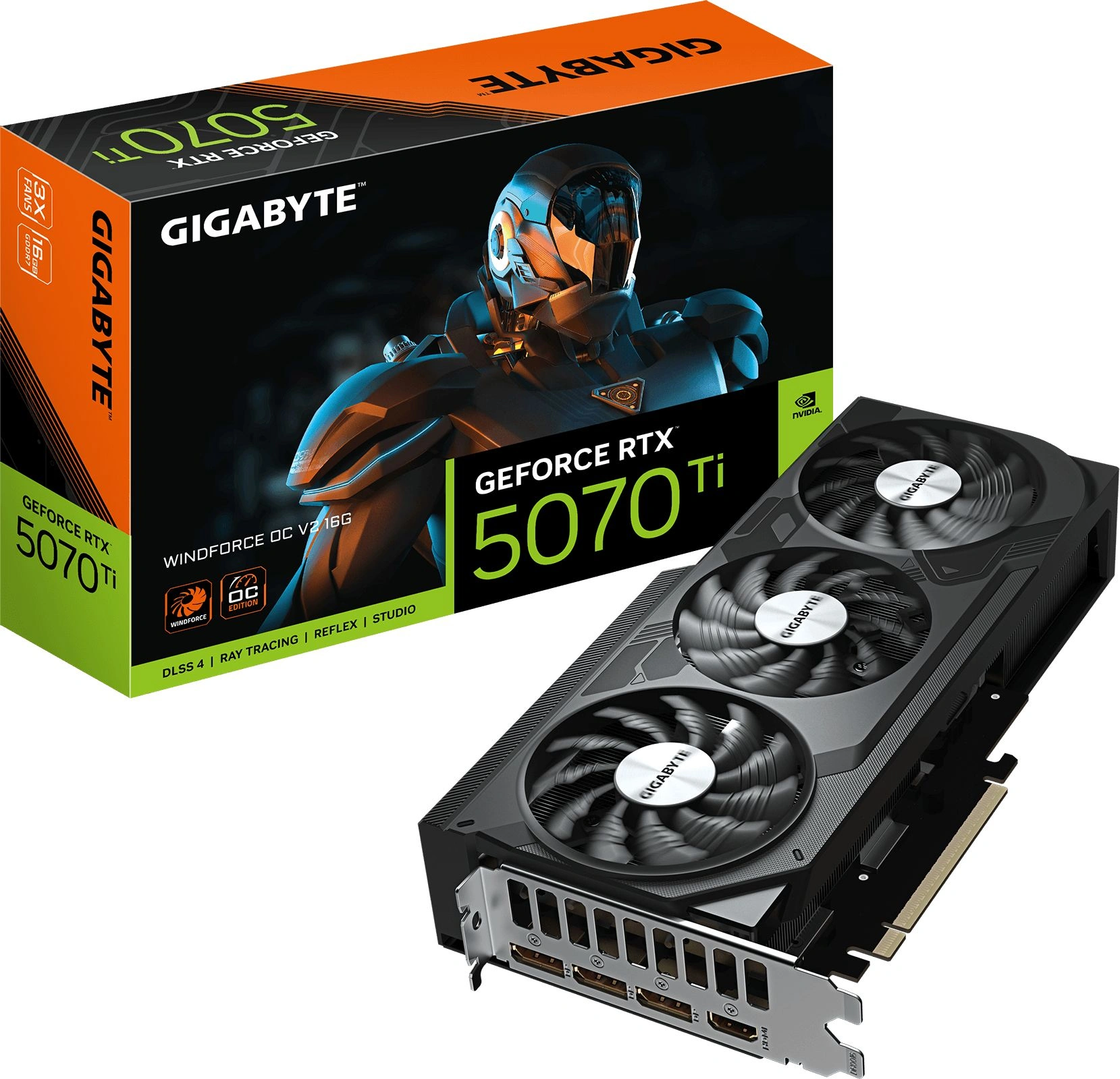 Видеокарта Gigabyte PCI-E 5.0 GV-N507TWF3OCV2-16GD NVIDIA GeForce RTX 5070TI 16Gb 256bit GDDR7 2497/28000 HDMIx1 DPx3 HDCP Ret