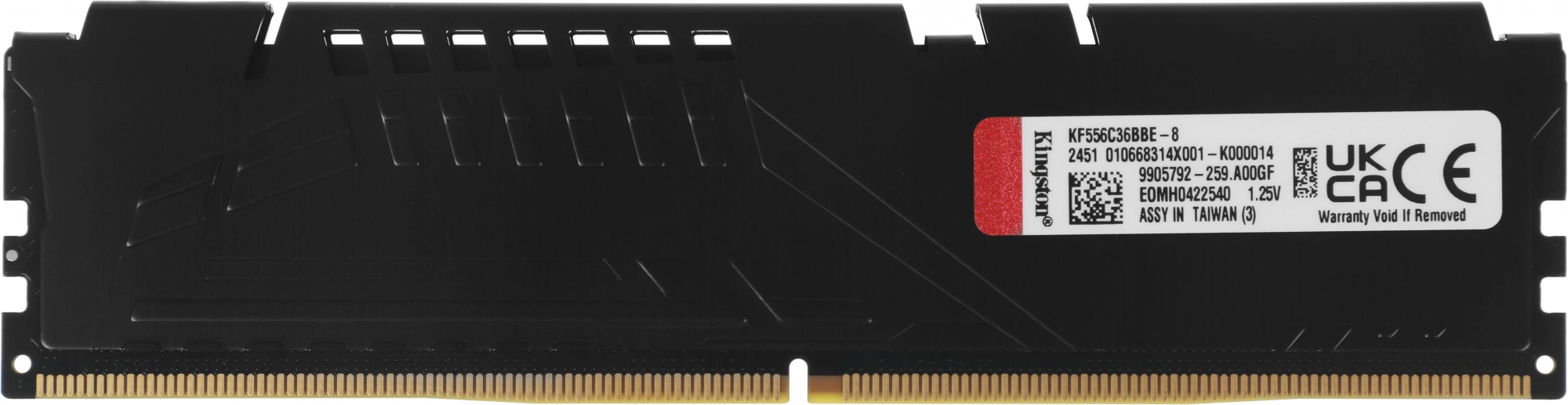 Память DDR5 8GB 5600MHz Kingston KF556C36BBE-8 Fury Beast Black RTL Gaming PC5-44800 CL36 DIMM 288-pin 1.25В single rank с радиатором Ret