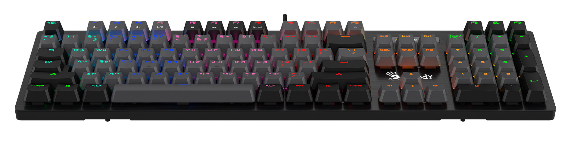 Клавиатура A4Tech B820R Dual Color механическая черный/серый USB for gamer LED (B820R GREY (BLUE SWITCH)) кабель 1.8м