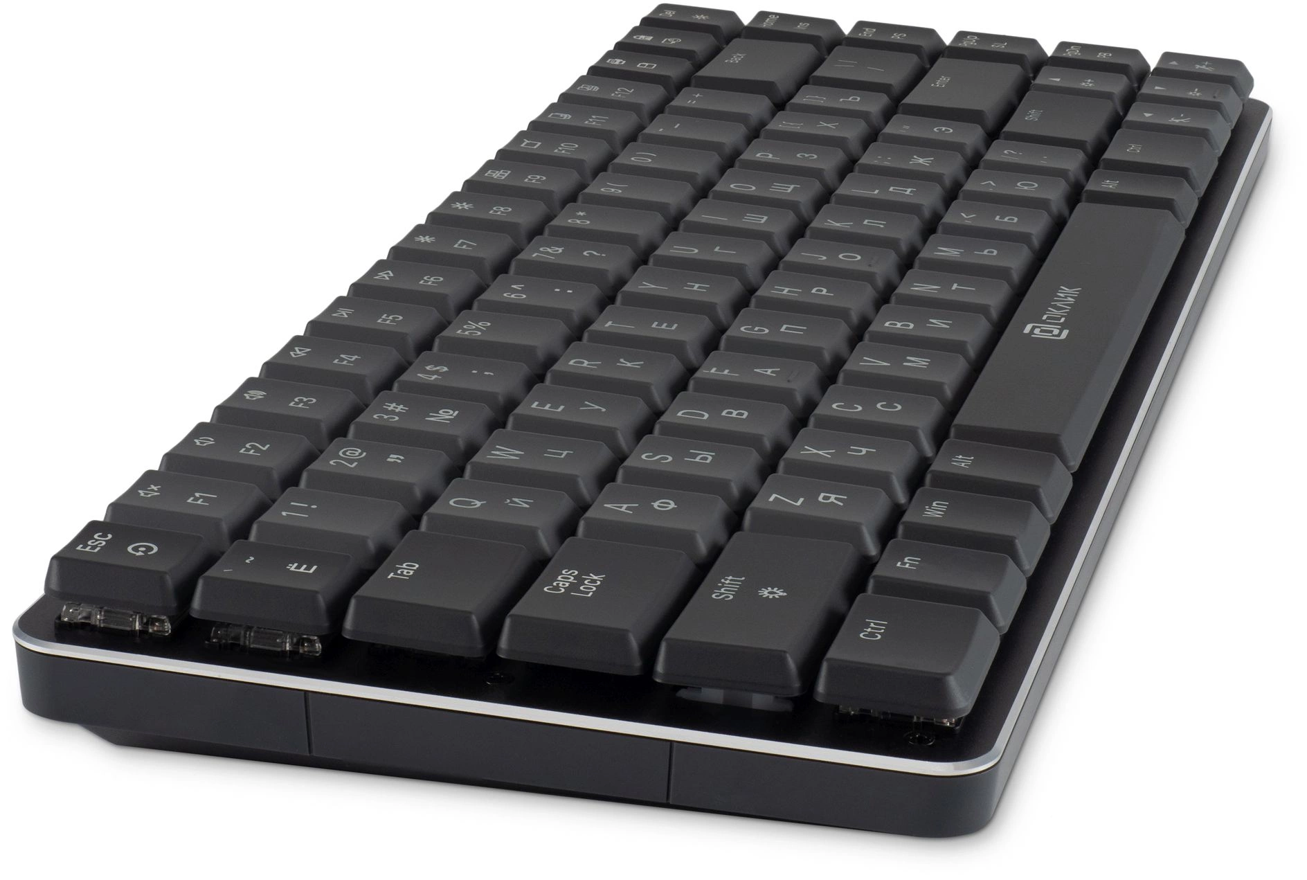 Клавиатура Оклик K615X механическая серый/серебристый USB slim Multimedia for gamer LED (1934413)