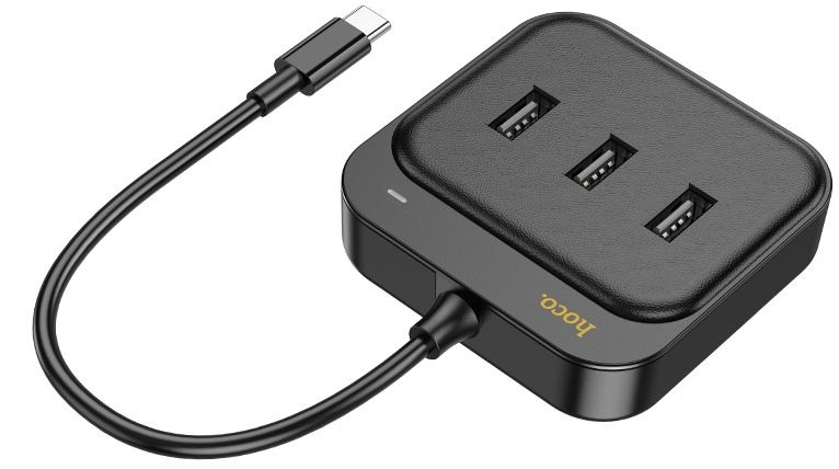 Разветвитель USB-C Hoco HB35 4порт. черный