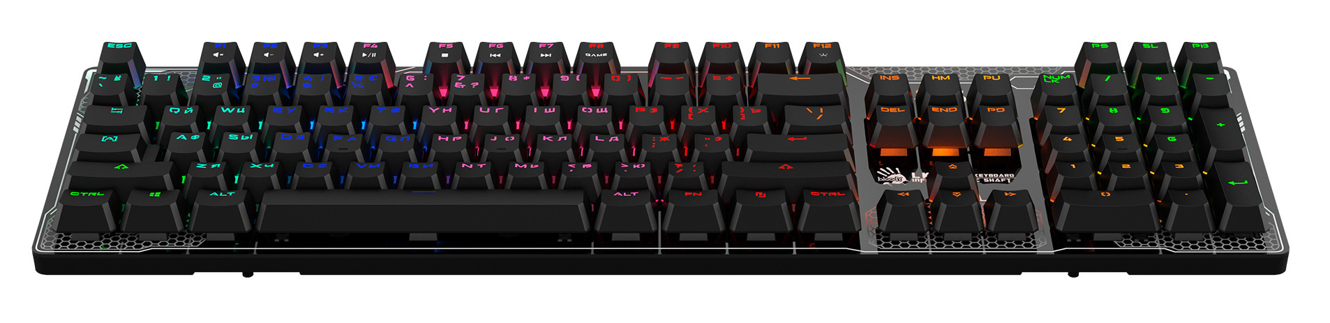 Клавиатура A4Tech B810R Battlefield механическая черный USB for gamer LED (B810R (BATTLEFIELD)) кабель 1.8м