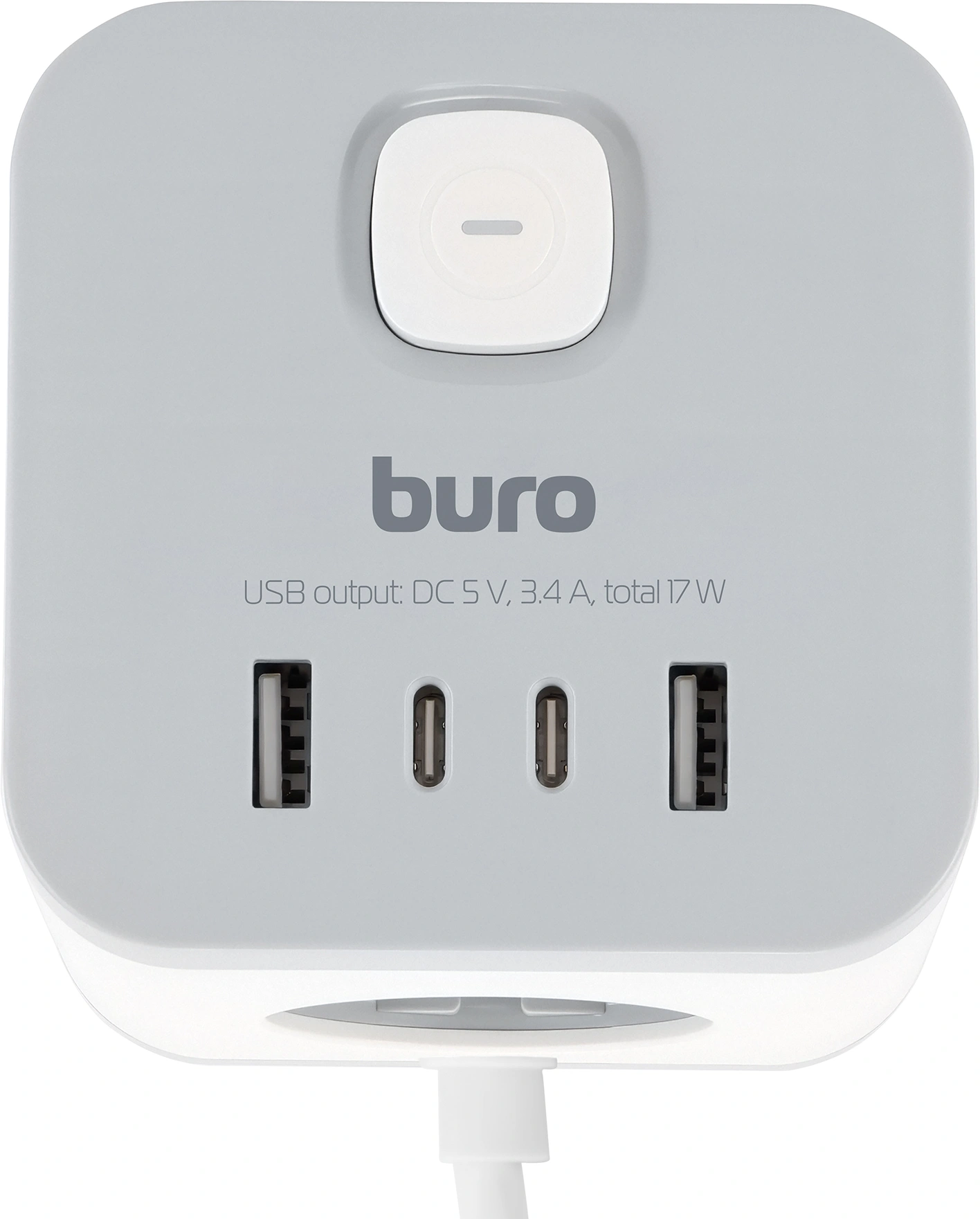 Сетевой удлинитель Buro BU-PC3.1UС-W 1.5м (3 розетки) белый (коробка)