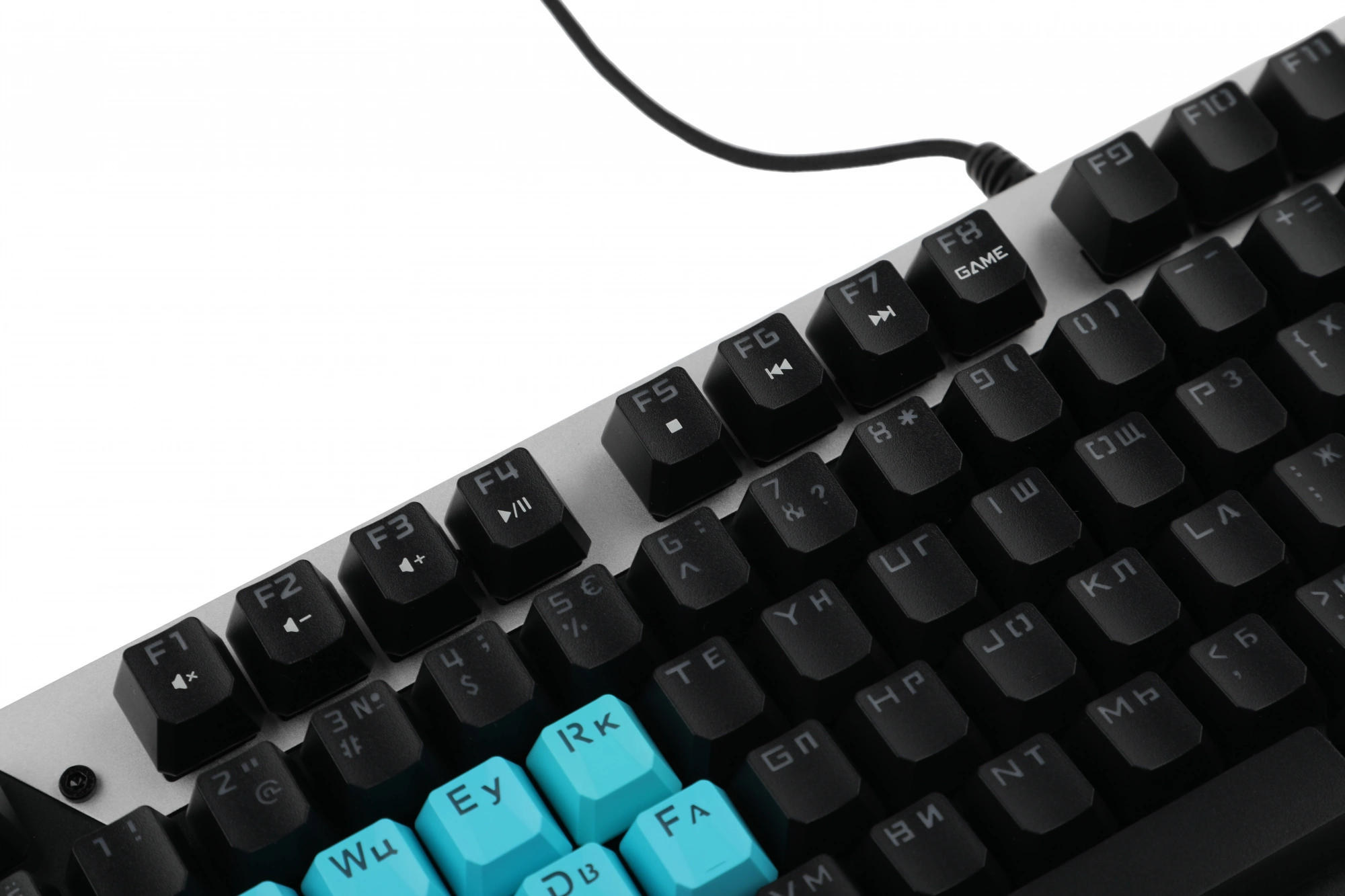 Клавиатура A4Tech B865 механическая серый/черный USB for gamer LED (B865 ICE BLUE) кабель 1.8м