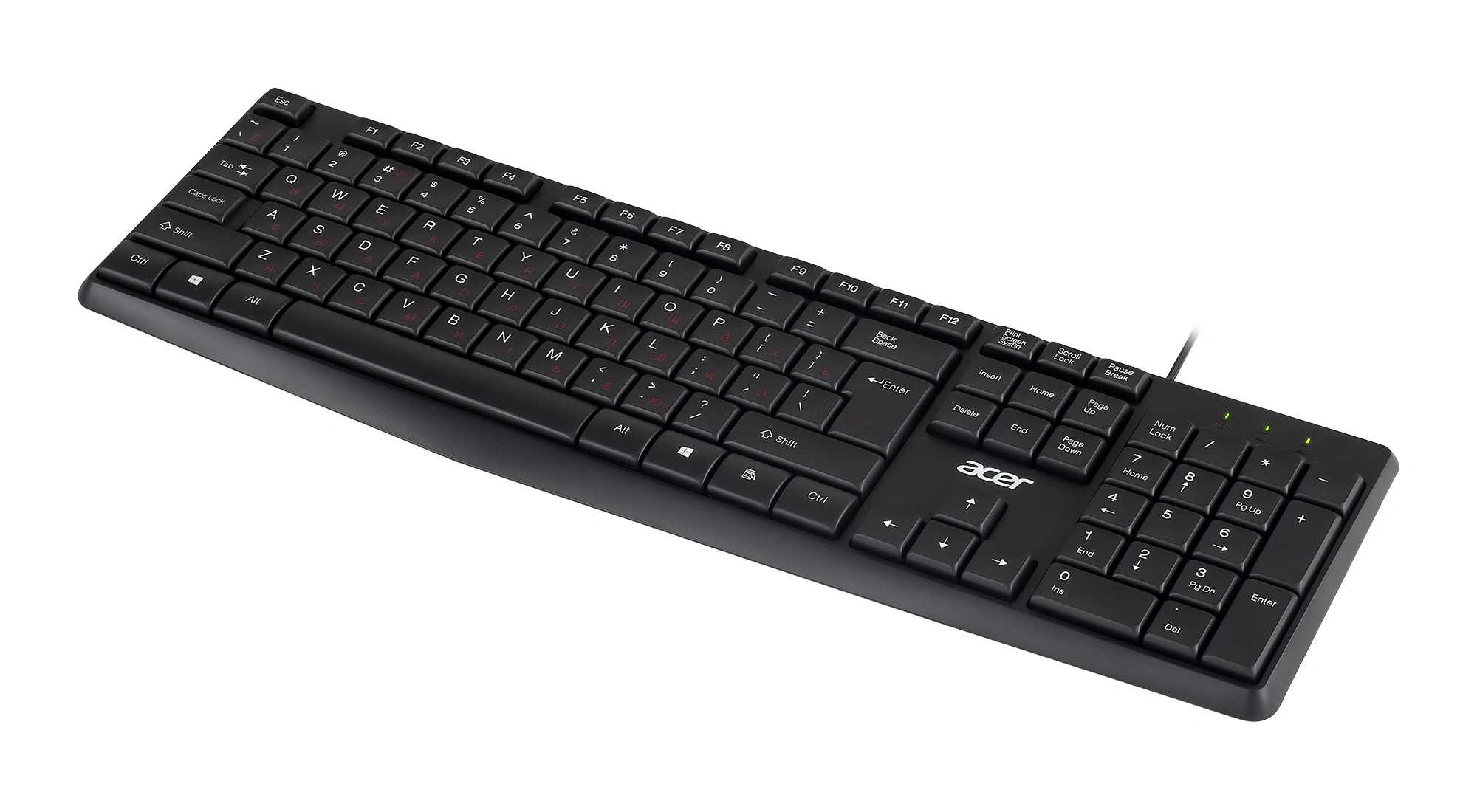 Клавиатура Acer OKW121 черный USB (ZL.KBDEE.00B) кабель 1.5м