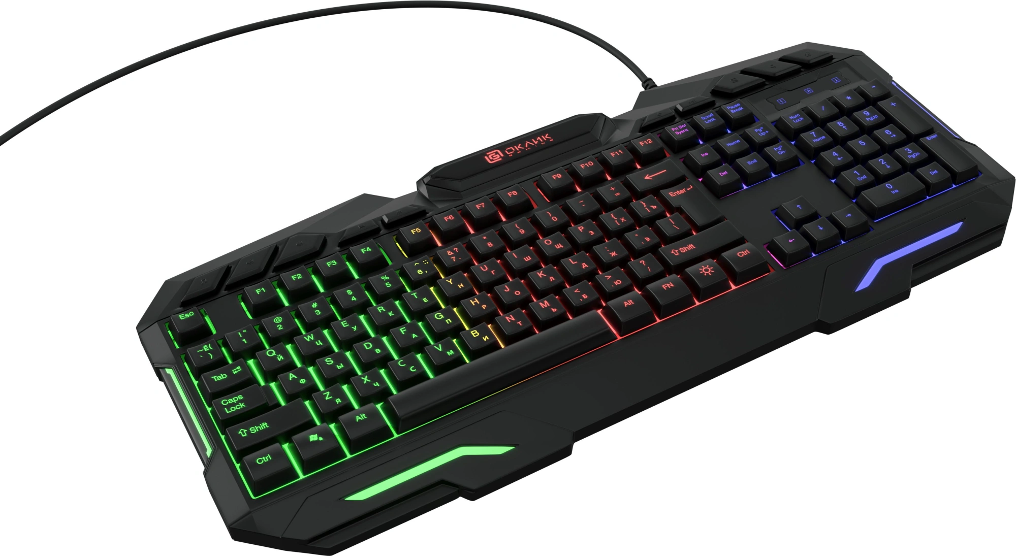 Клавиатура Оклик 700G Dynasty черный USB Multimedia for gamer LED