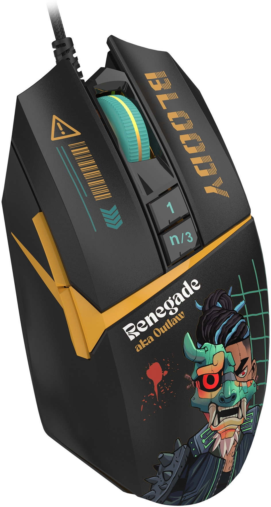Мышь A4Tech Bloody W63 Max Renegade черный/рисунок оптическая 12000dpi USB (W63 MAX)