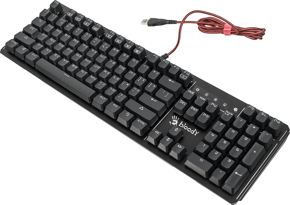 Клавиатура A4Tech B975 механическая черный USB Multimedia for gamer LED (подставка для запястий) кабель 1.8м