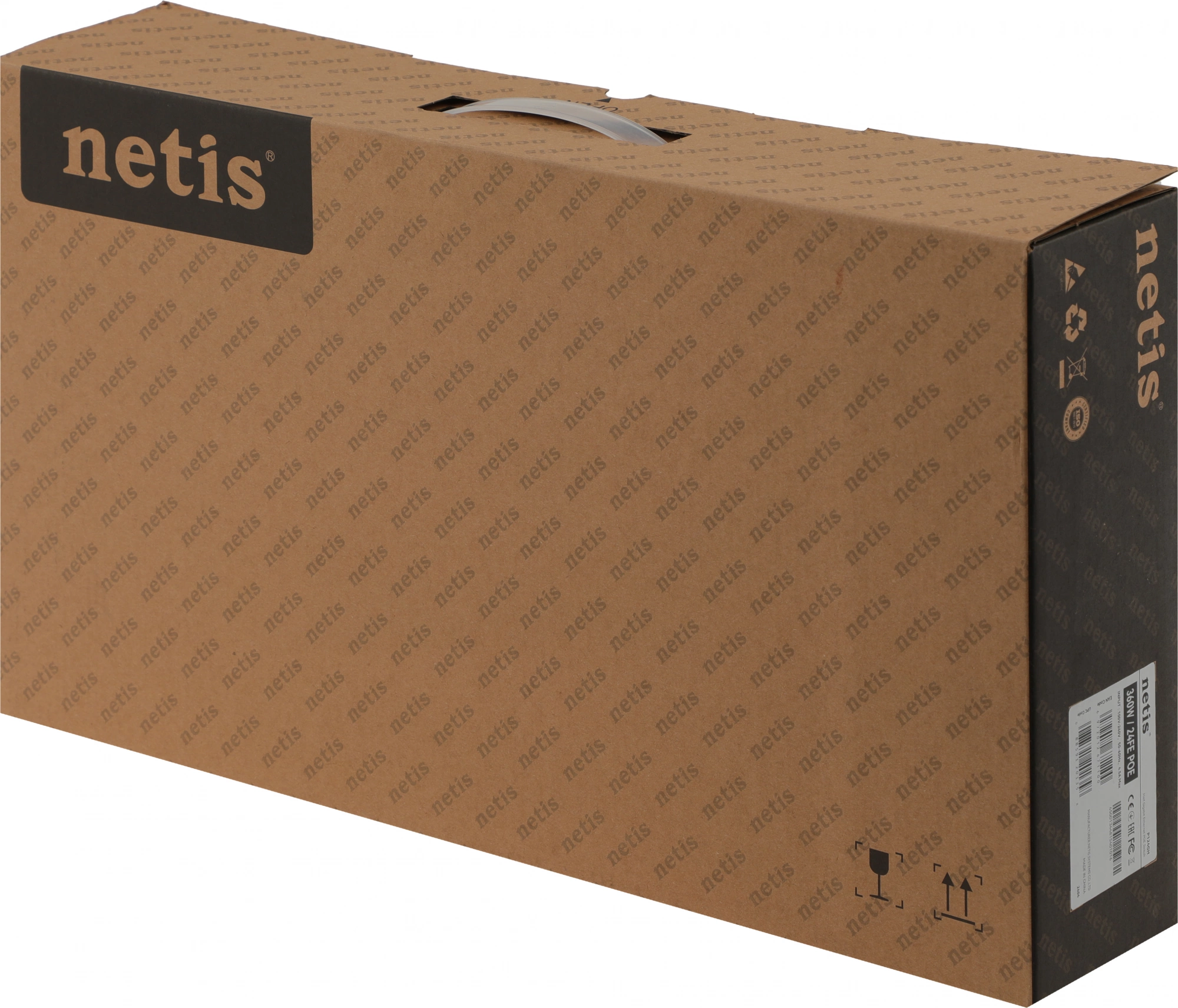 Коммутатор Netis P124GH (L2) 24x100Мбит/с 2x1Гбит/с 1xКомбо(1000BASE-T/SFP) 1SFP 24PoE 24PoE+ 360W неуправляемый