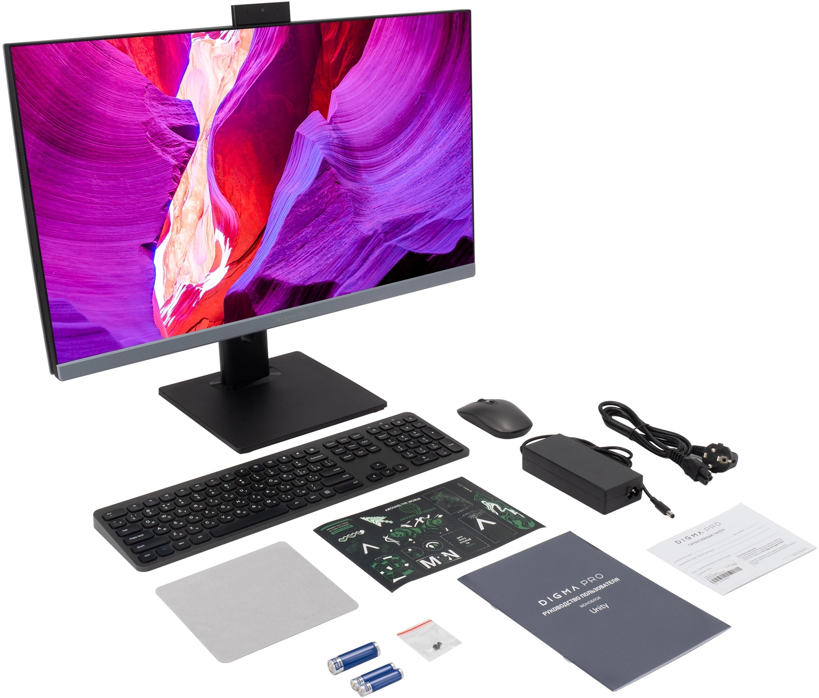Моноблок Digma Pro Unity 27" Full HD i3 1215U (1.2) 16Gb SSD512Gb UHDG CR Windows 11 Pro GbitEth WiFi BT 90W клавиатура мышь Cam серый/черный 1920x1080