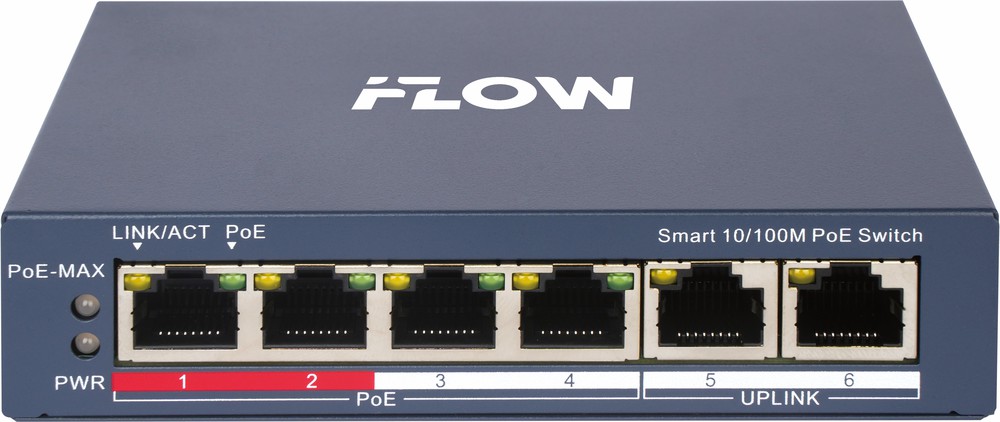 F-SW-EM206POE-VM - настраиваемый коммутатор Advanced СЕРИЯ (100М PoE) Смарт-управляемый, iFLOW