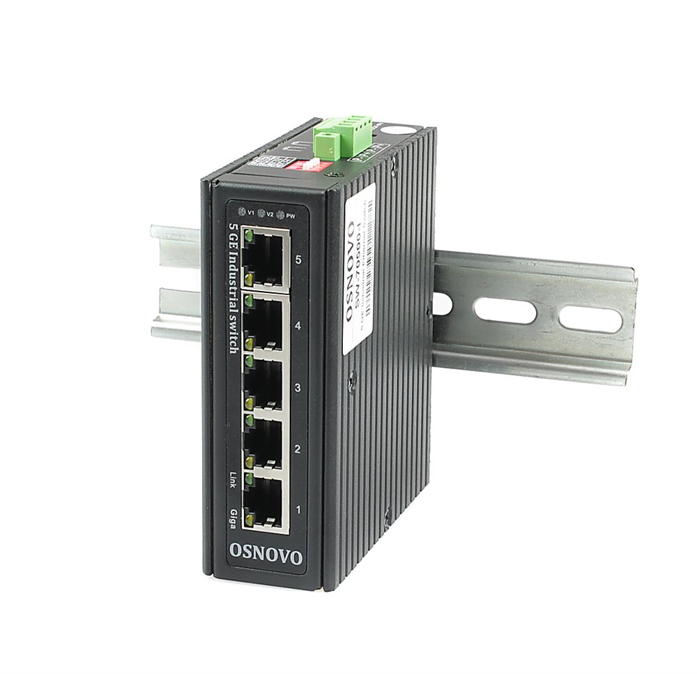 SW-70500-I - Промышленный коммутатор Osnovo Gigabit Ethernet на 5GE RJ45 портов. Порты: 5 x GE (10/100/1000Base-T). Встроенная грозозащита 6кВ. Питание: 3 x входа DC9-57V(6W). БП в комплект НЕ входит.