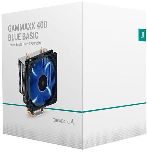 Устройство охлаждения(кулер) Deepcool Gammaxx 400 Blue Basic одноцветная Soc-AM5/AM4/1200/1700/1851 черный 4-pin 18-30dB Al+Cu 130W 640gr Ret (DP-MCH4-GMX400P-BL)