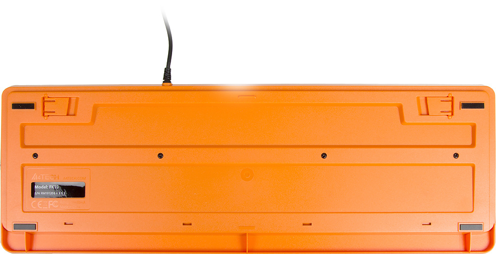 Клавиатура A4Tech FK10 черный/оранжевый USB (FK10 ORANGE) кабель 1.5м