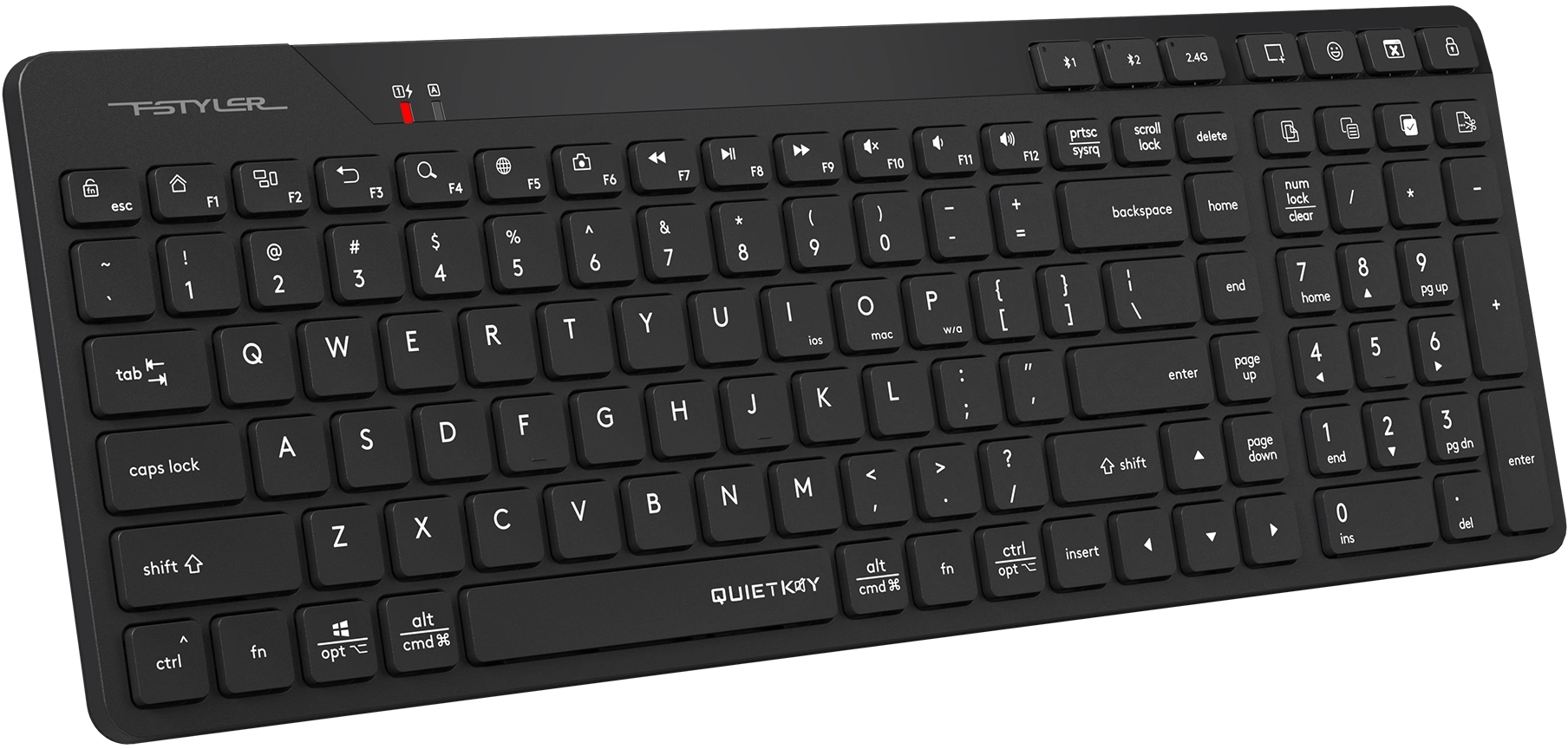 Клавиатура A4Tech FBK27C AS черный USB беспроводная BT/Radio slim Multimedia
