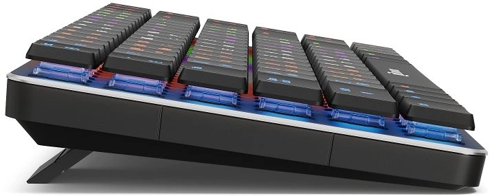 Клавиатура Оклик K615X механическая серый/серебристый USB slim Multimedia for gamer LED (1934413)