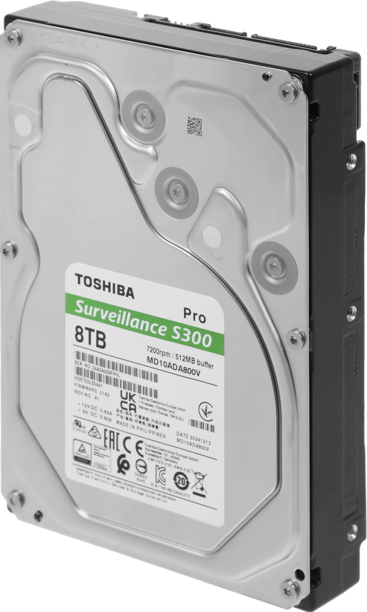 Жесткий диск Toshiba SATA-III 8TB MD10ADA800V Surveillance S300 Pro (7200rpm) 512Mb 3.5"