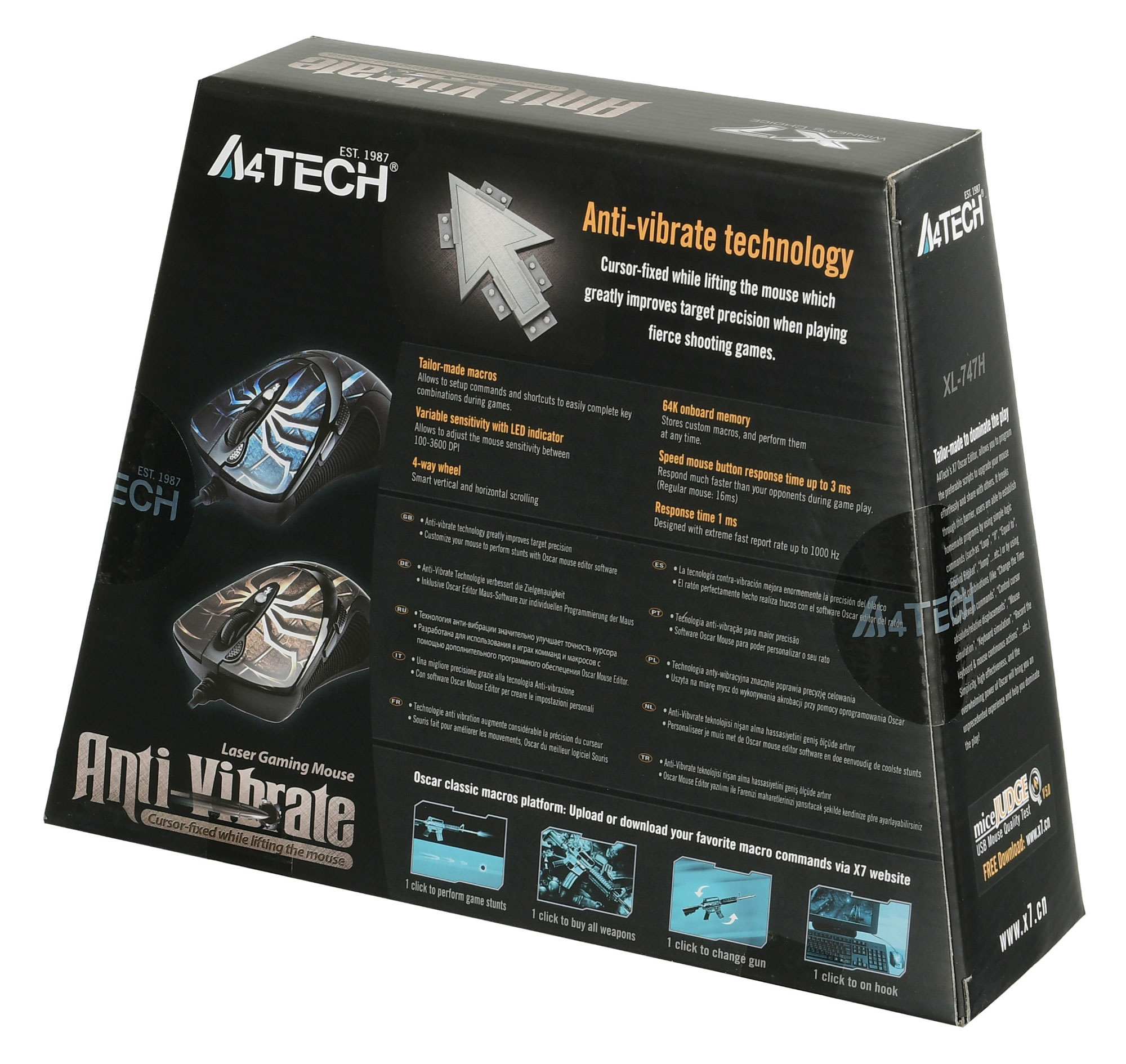 Мышь A4Tech Oscar Editor XL-747H коричневый/рисунок лазерная 3600dpi USB 6but (XL-747H (BROWN SPIDER))