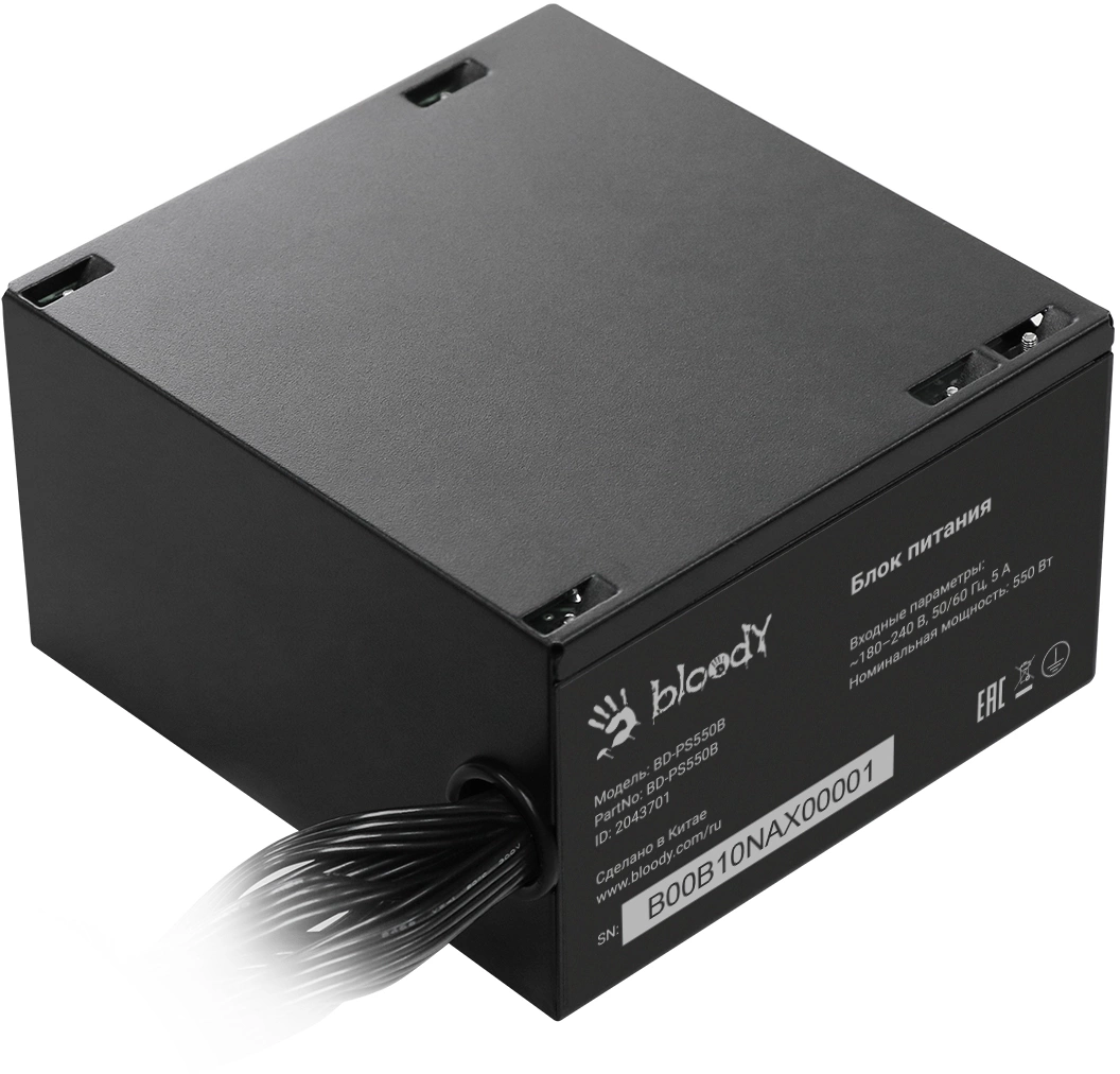 Блок питания Bloody ATX 550W BD-PS550B 80+ bronze (20+4pin) APFC 120mm fan 6xSATA RTL