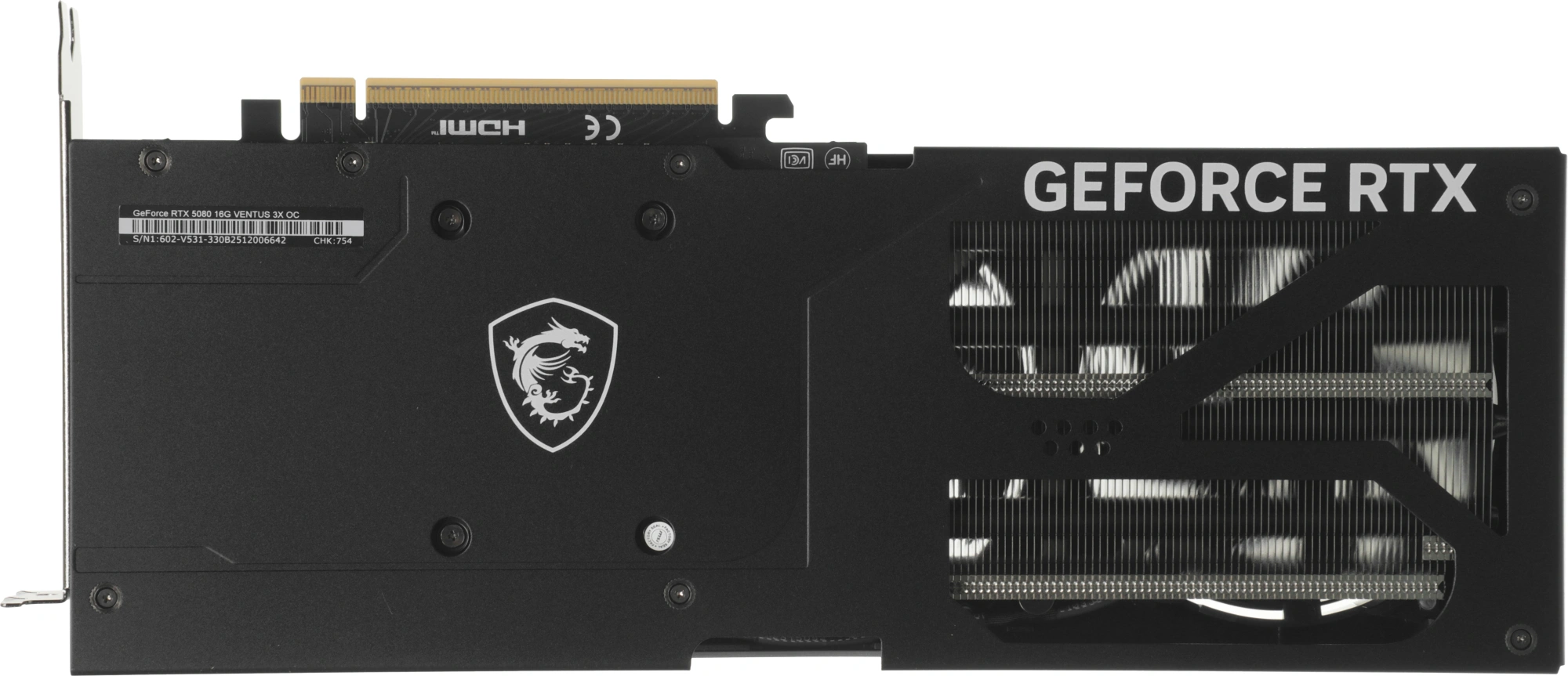 Видеокарта MSI PCI-E 5.0 RTX 5080 16G VENTUS 3X OC NVIDIA GeForce RTX 5080 16Gb 256bit GDDR7 2640/30000 HDMIx1 DPx3 HDCP Ret
