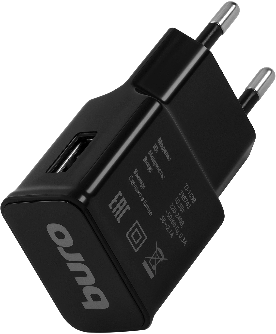 Сетевое зар./устр. Buro TJ-159b 10.5W 2.1A USB-A универсальное черный