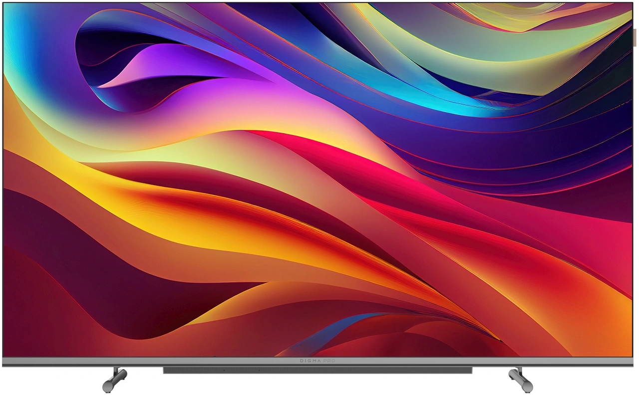 Телевизор QLED Digma Pro 55" QLED 55L Google TV Frameless черный/серебристый 4K Ultra HD 120Hz HSR DVB-T DVB-T2 DVB-C DVB-S DVB-S2 USB WiFi Smart TV
