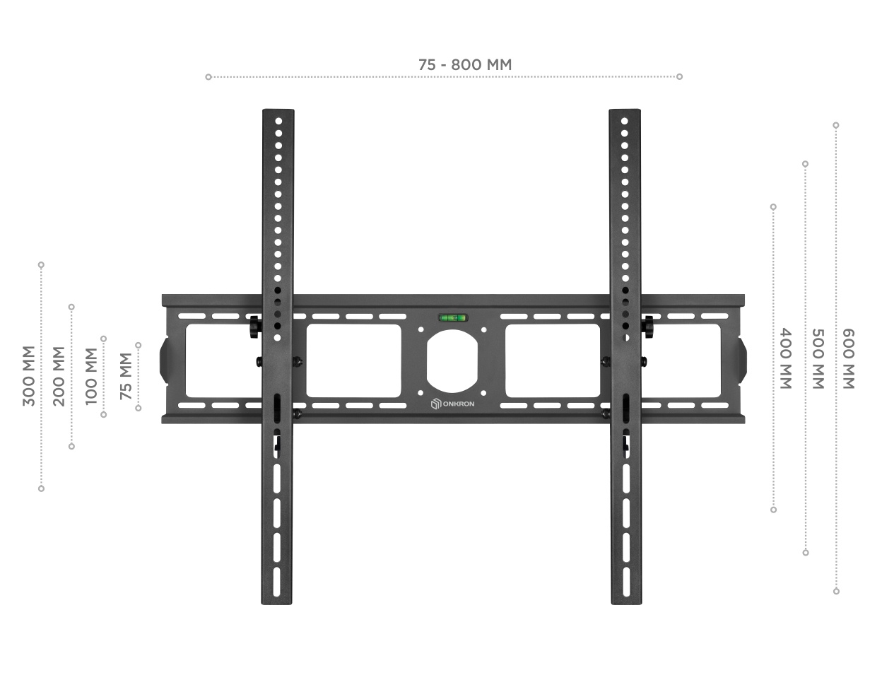 Кронштейн для телевизора Onkron UT4 черный 55"-100" макс.75кг настенный наклон