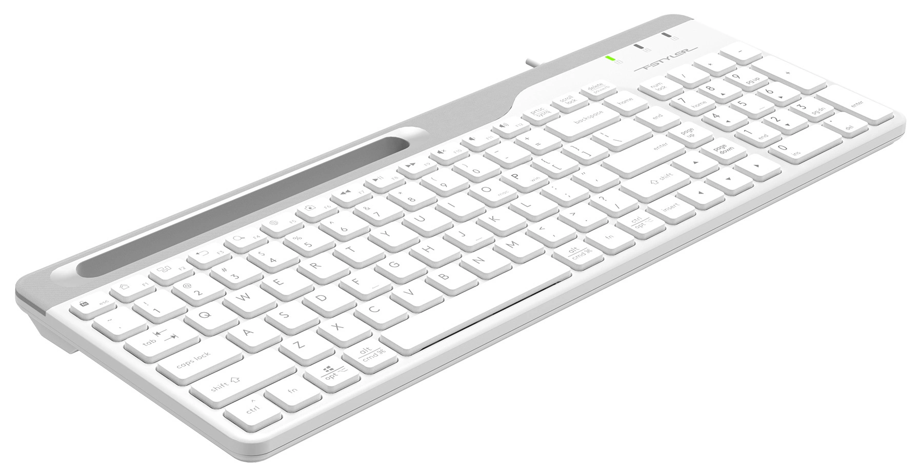 Клавиатура A4Tech FK25 белый/серый USB slim (FK25 WHITE) кабель 1.5м